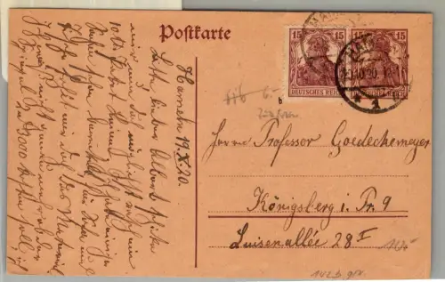 Deutsches Reich 142 b als Ganzsache gepr Infla Berlin #DEU60