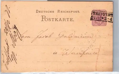 Deutsches Reich P 5 als Ganzsache nachverwendeter Preußen Stempel #DEU93