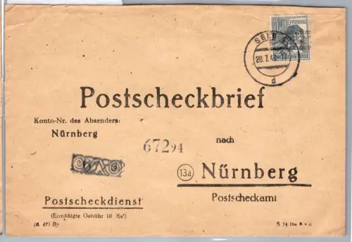 Alliierte Besetzung 40I auf Brief auf Postscheckbrief #DFU03
