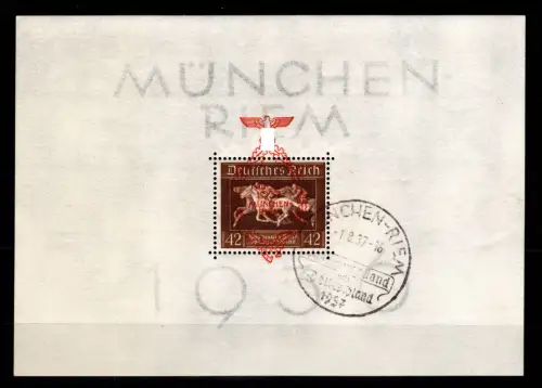 Deutsches Reich Block 10 gestempelt Sonderstempel München Riem #DFV87