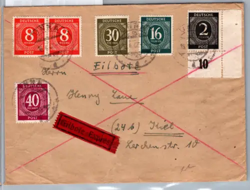Alliierte Besetzung 912,917,923,928,929 auf Brief Eilbote Express #DFX23