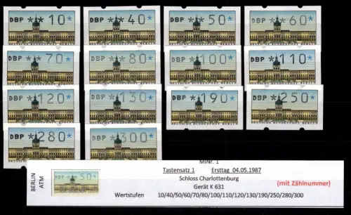 Berlin Automatenmarken 1 TS 1 postfrisch mit Nummer #DGG21