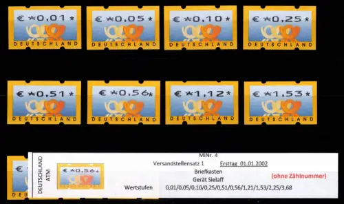 BRD Bund Automatenmarken 4.1 VS 1 postfrisch ohne Nummer #DGG72