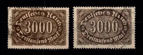 Deutsches Reich 254 a+c gestempelt geprüft Infla Berlin #DFY98