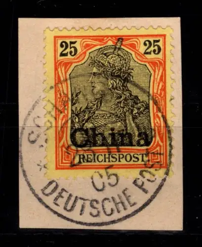 Deutsche APA China 19 gestempelt auf Briefstück mit Vollstempel #DFK39