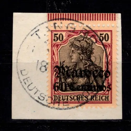 Deutsche APA Marokko 27 gestempelt auf Briefstück mit Vollstempel Tanger #DFL21