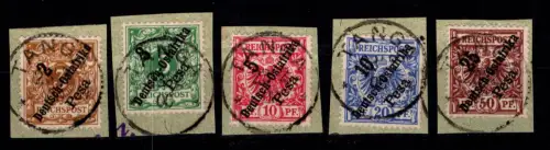Deutsche Kolonien Ostafrika 6-10 gestempelt Vollstempel Tanga auf Briefs. #DFN98