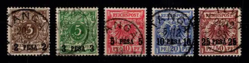 Deutsche Kolonien Ostafrika 1-5 gestempelt alle geprüft BPP/VÖB #DFN79