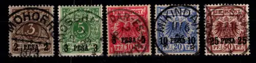 Deutsche Kolonien Ostafrika 1-5 gestempelt teilweise signiert HK #DFN80