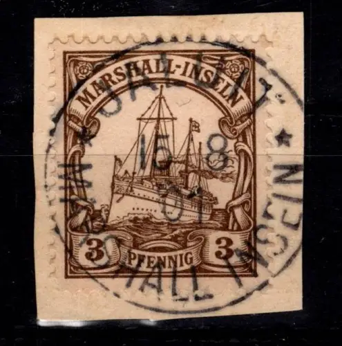 Deutsche Kolonien Marshall-Inseln 13 gestempelt Briefst. mit Vollstempel #DFR19