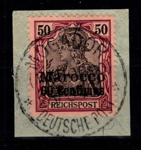 Deutsche APA Marokko 14 gestempelt auf Briefstück mit Vollstempel #DGD74