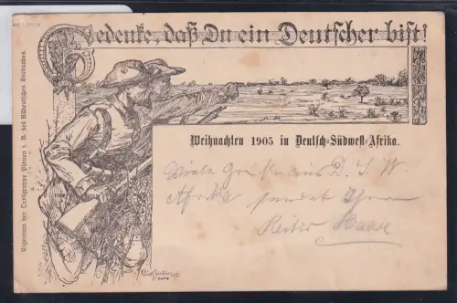 Deutsche Kolonien Deutsch-Südwestafrika Ak DSWA Weihnachten 1905 geprüft #DGE75