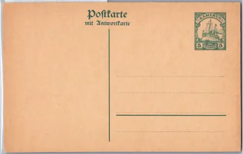 Deutsche Kolonien Kamerun P 20 als Ganzsache ungelaufen #DGE42