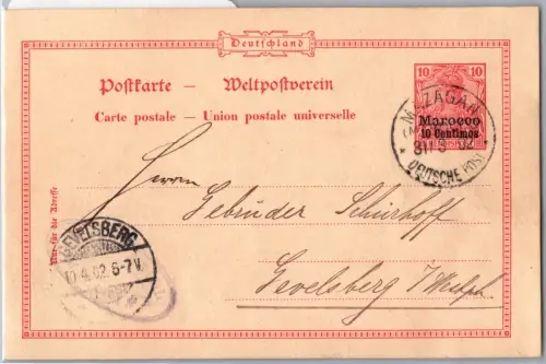 Deutsche Post in Marokko P 6 als Ganzsache gelaufen #DGE70