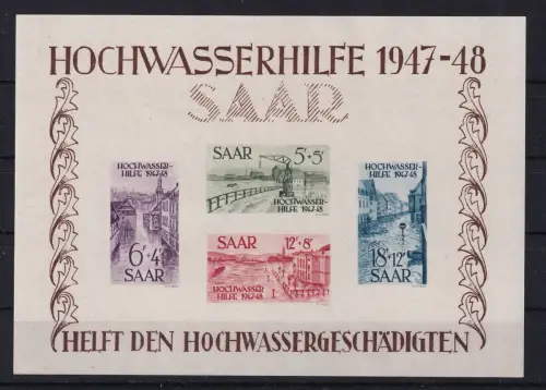 Saarland Block 1 postfrisch in tadelloser Qualität #DGV66
