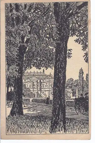 Niederpoyritz , im Großen Garten , Druck , postalisch verwendet 29.8.1925