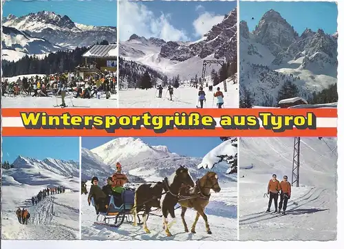 AK5-039 Wintersportgrüsse aus Tyrol , Mehrbild Fotokarte 