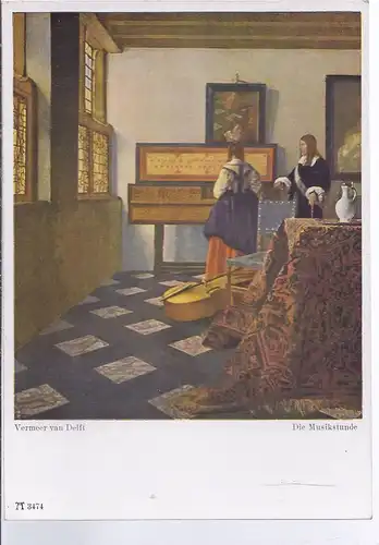 AK5-048  Gemäldekarte Vermeer van Delft - Die Musikstunde - Fotokarte 