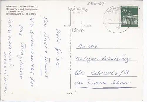 2050-69 München - Oberwiesenfeld -  XX Olympiade 1972 - Olympiaturm 