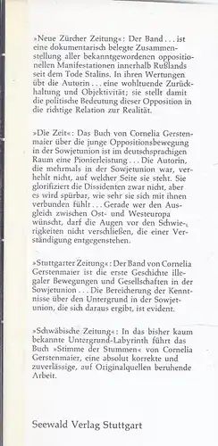 wzgrau- Cornelia Gerstenmaier - Die Stimme der Sutmmen , die demokratische Bewegung in der Sowjetunion - 