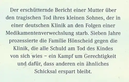 wzgrau-box  Ute Hönscheid - Drei Kinder und ein Engel - Ein tödlicher Behandlungsfehler und der Kampf einer Mutter um die Wahrheit 