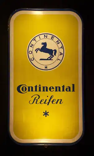 Großes Continental Emailleschild, original 1950er, 60 x 105 x 2 cm, top erhalten