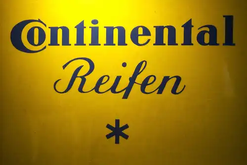 Großes Continental Emailleschild, original 1950er, 60 x 105 x 2 cm, top erhalten