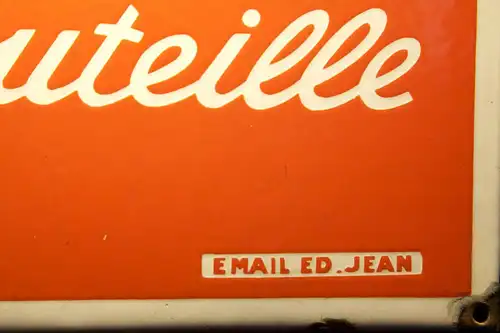 PRIMAGAZ seltenes französisches Emailleschild, Original 1960er / 70er Jahre, 41 x 111 x 1,5 cm, gut erhalten
