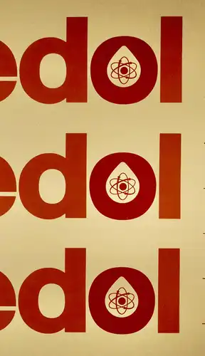 VEEDOL Emailleschild mit Thermometerskala, Original 1970er, 68 x 68 x 1,6 cm
