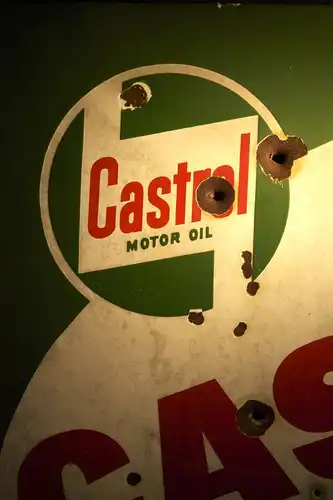 CASTROL Motor Oil, Emailleschild, Original aus den 1950ern, 98 x 73 x 1 cm