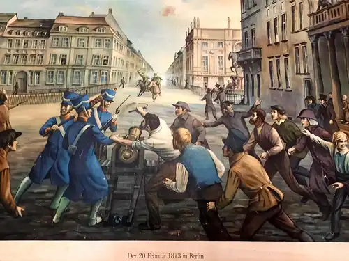 Altes Rollbild Berlin 1813  Schule Schautafel Lehrkarte