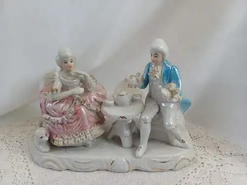 nijhof Porzellan Figuren ,Handbemalt ,Paar ca.22 lang, 15 cm hoch  Rokoko 