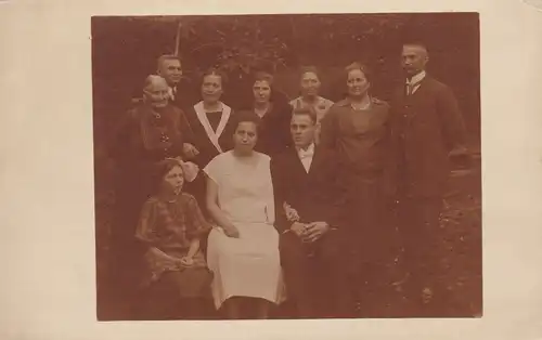 [Echtfotokarte schwarz/weiß] Echtfotokarte Hochzeit 1925. 