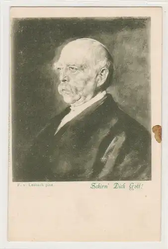 [Künstlerpostkarte reproduziert] Postkarte Franz von Lenbach. 