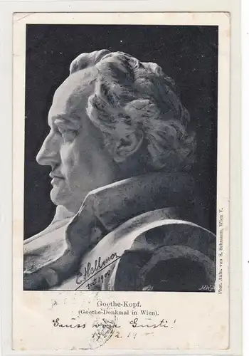 [Künstlerpostkarte reproduziert] Künstlerkarte Goethe Kopf. 