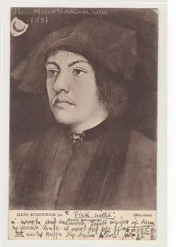 [Künstlerpostkarte reproduziert] Künstlerkarte Martin Schongauer. 