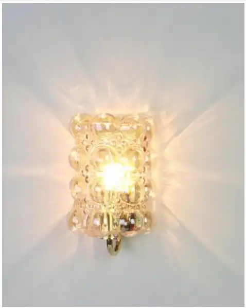 Deutsche Bernsteinfarbene Bubble Glas Wandlampen von Helena Tynell für Limburg, 2er Set 1