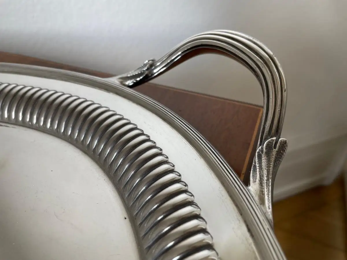 Edwardian Silber Tee Tablett, Sterling Silber, 1909, Chester, Barker Brothers, Sheffield 2