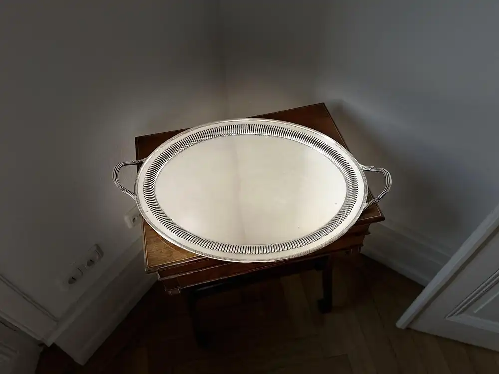 Edwardian Silber Tee Tablett, Sterling Silber, 1909, Chester, Barker Brothers, Sheffield 4