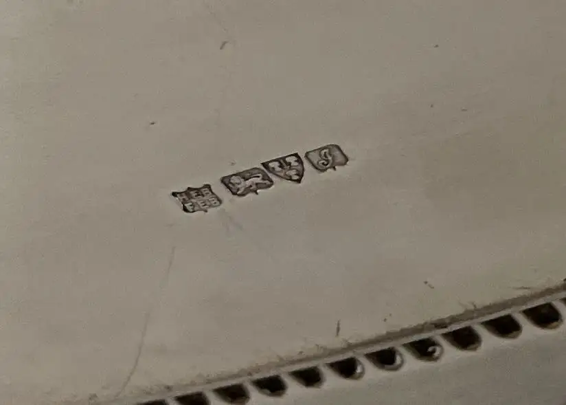 Edwardian Silber Tee Tablett, Sterling Silber, 1909, Chester, Barker Brothers, Sheffield 5