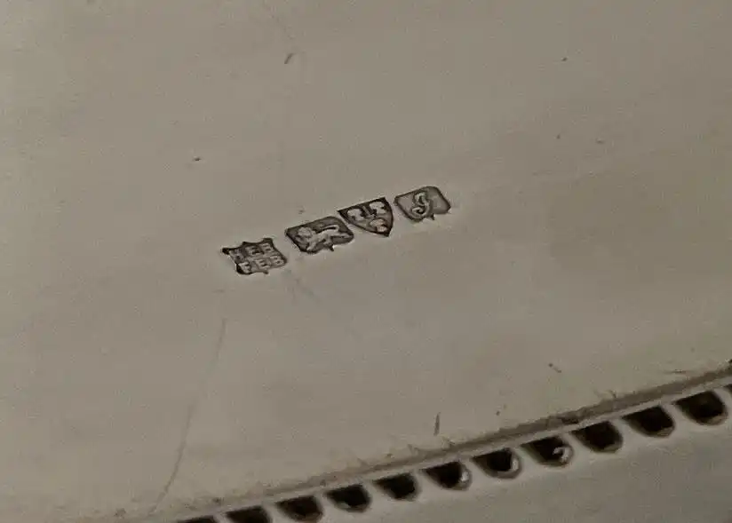 Edwardian Silber Tee Tablett, Sterling Silber, 1909, Chester, Barker Brothers, Sheffield 5