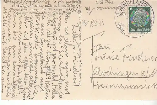 Hindelang Hinterstein i.Allgäu Willersalpe mit Gaishorn gl1940 C8766