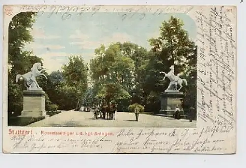 Stuttgart Rossebändiger i.d.kgl.Anlagen gl1906 30.109