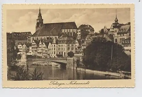 Tübingen Neckar-Ansicht mit Brücke ngl 30.256