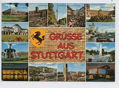 Stuttgart 13 Ansichten Pferdle-Wappen gl1970 30.611