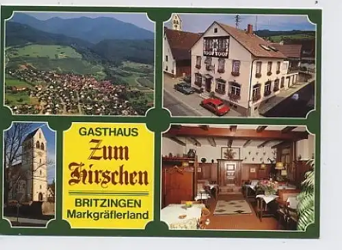Britzingen Gasthaus zum Hirschen Werbekarte 30.678