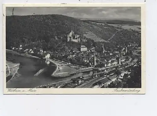 Wertheim a.Main Taubermündung von oben gl1941 47.947