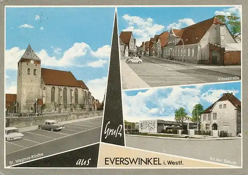 Everswinkel Kirche Schule Vitusstraße gl1973 132.860