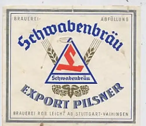 Stuttgart Bieretikett Schwabenbräu Export-Pils 48.452