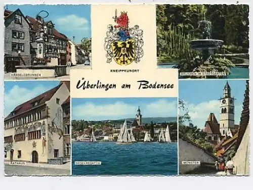 Überlingen Bodensee Wappen und 5 Ansichten ngl 48.545